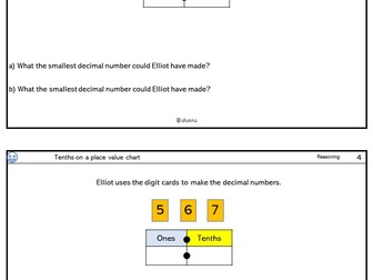 Year 4 Tenths on a place value chart Foundation reasoning