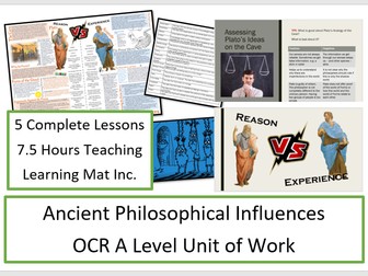 OCR Philosophy of Religion: Ancient Philosophical Influences - Unit of Work and Learning Mat