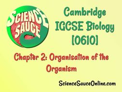 IGCSE Biology WHOLE UNIT: 02 Organisation of the Organism