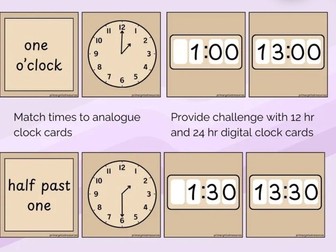 Telling time cards / Matching time