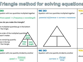 Triangle method and rearranging equations I DO, WE DO and YOU DO