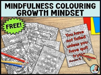 FREE Mindfulness Colouring Growth Mindset