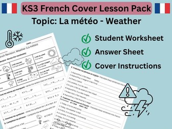 KS3 French Cover Lesson - Weather (La météo)