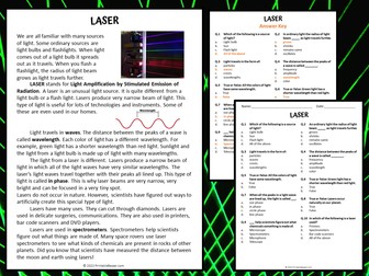 LASER Reading Comprehension Passage and Questions - PDF