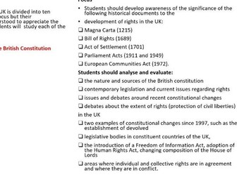 A Level Politics- Nature and Purpose of the UK Constitution