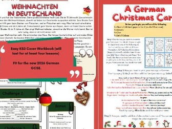 KS3 Christmas German Workbook (Cover Work/Zero Prep, Easy Lessons). Fit For New GCSE (2026).