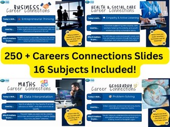 Career Connections: 250+ Careers Slides Across 16 Subjects (with Teacher Prompts)