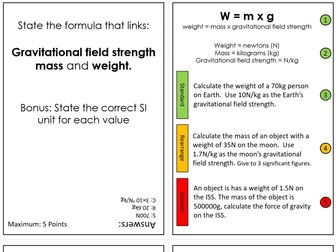 AQA Physics formula flashcard revision