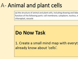 WJEC Triple Biology Topic 1 - Cells and movement across membranes - Powerpoint