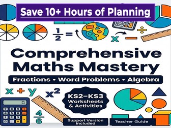 Comprehensive Maths Mastery: Fractions, Word Problems, and Algebra (KS2-KS3)