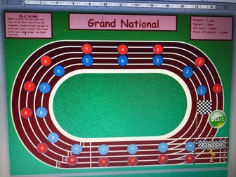 Phonics board game 'Grand National'