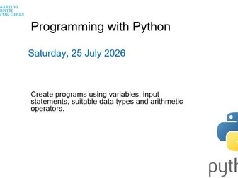 Ks3 Python complete SoW