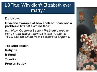 GCSE AQA Elizabethan England, 1568-1603 1.3 - The Marriage Problem