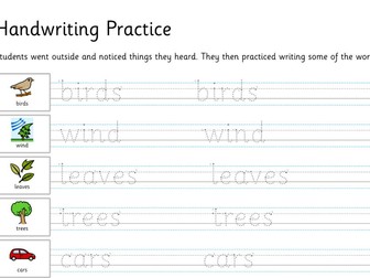 hand writing practice outdoor sensory items and objects