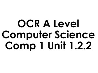 OCR ALevel Computer Science Comp 1 Unit 1.2.2 System Application Generation