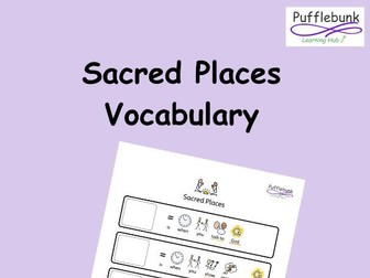 Sacred Places Vocabulary Worksheet