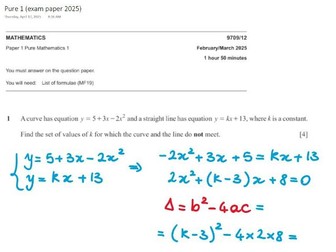 CIE Pure 1 exam Feb/Mar 2025 - 9709/12 solutions with the complete working out and explanations