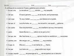 Relative Pronouns Spanish Study Sheet | Teaching Resources