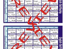 Prepositions of Place and Direction Battleship Board Game