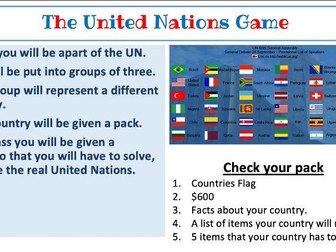 The UN Game for KS3 (11-14 year olds)