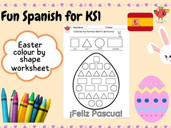 FREE Spanish - Feliz Pascua - Colour by shape