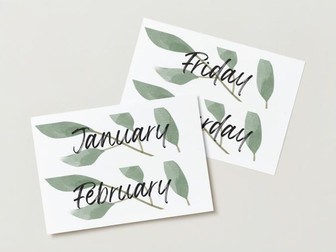 Days and Months Botanical Leaves