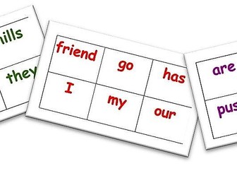 YEAR 1 COMMON EXCEPTION WORDS BINGO GAME (PACK OF 26 CARDS PLUS TEACHER TICK LIST)