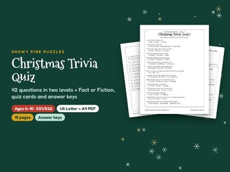 Christmas Quiz for Kids: 42 Questions & Quiz Cards + Answers