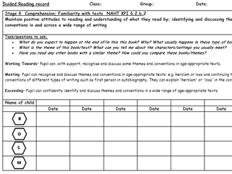 Year 6 Guided Reading records linked to NAHT outcomes/Classroom Monitor