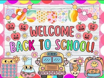 Welcome Back To School: Back To School Bulletin Board or Door Decor Kit | August & September