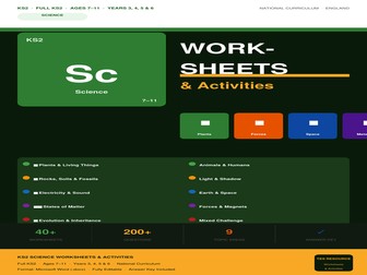 KS2 Science Worksheets: Years 3–6 — Plants, Forces, Space, Evolution & More