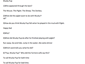 Questions about the story Mucky Pup by Kev Brown