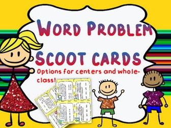Word Problem Scoot Task Cards (Maths Game) 19 pages