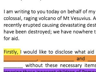 KS2 Formal letter – Asking for aid