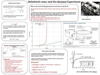 Relativistic mass and the Bertozzi Experiment Mat (A-level Physics - Turning points