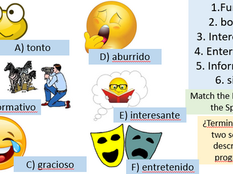 KS3 Spanish Opinions on TV