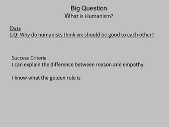 RE SMART and PPT What is Humanism? Year 2 unit and all resources