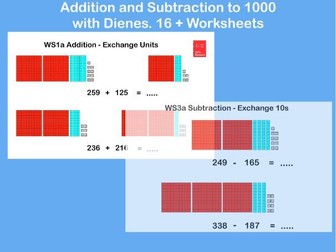 Addition & Subtraction to 1000 with  Dienes