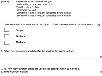 Mock Exam for new CAIE Music IGCSE
