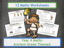 Ancient Greek Themed Maths Worksheets - Year 4