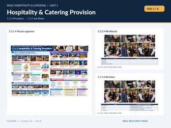 Complete Unit 1 teaching resources for the WJEC Level 1/2 in Hospitality and Catering