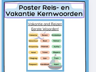Vakantie Eerste Woordjes Poster | PDF + Gids