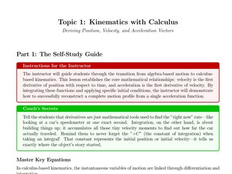 Kinematics with Calculus | Complete Lesson & Calculus-Based Physics Module | NGSS Aligned