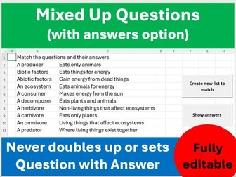 Mix and Match questions