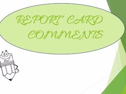 REPORT CARD COMMENTS MATH | Teaching Resources
