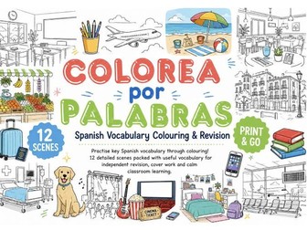 Colorea por Palabras- New GCSE Spanish Vocab