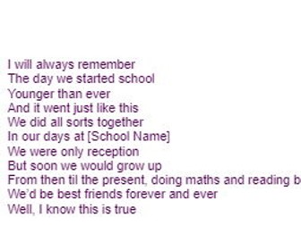 Year 6 Leaver song