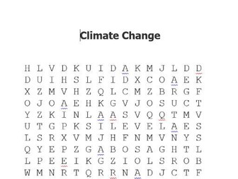 Climate Change Word Search