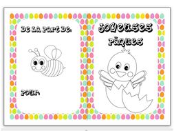Easter colouring cards in French 6