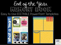 End of the Year EDITABLE Digital Memory Book